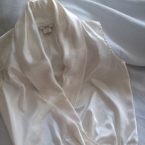 S - Cache Cream White Blouse